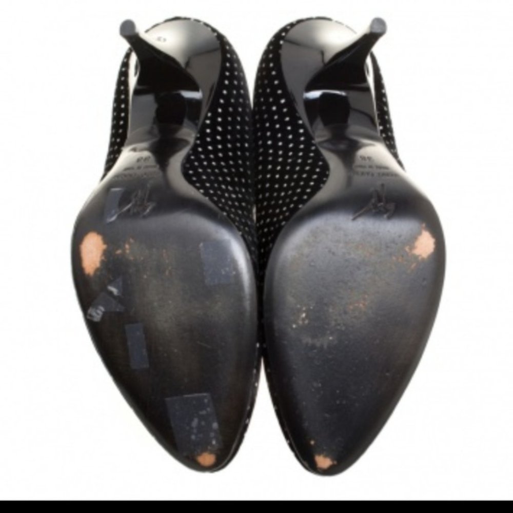 Rare glitter embossed star like dots velvet pumps - Picture 6 of 8